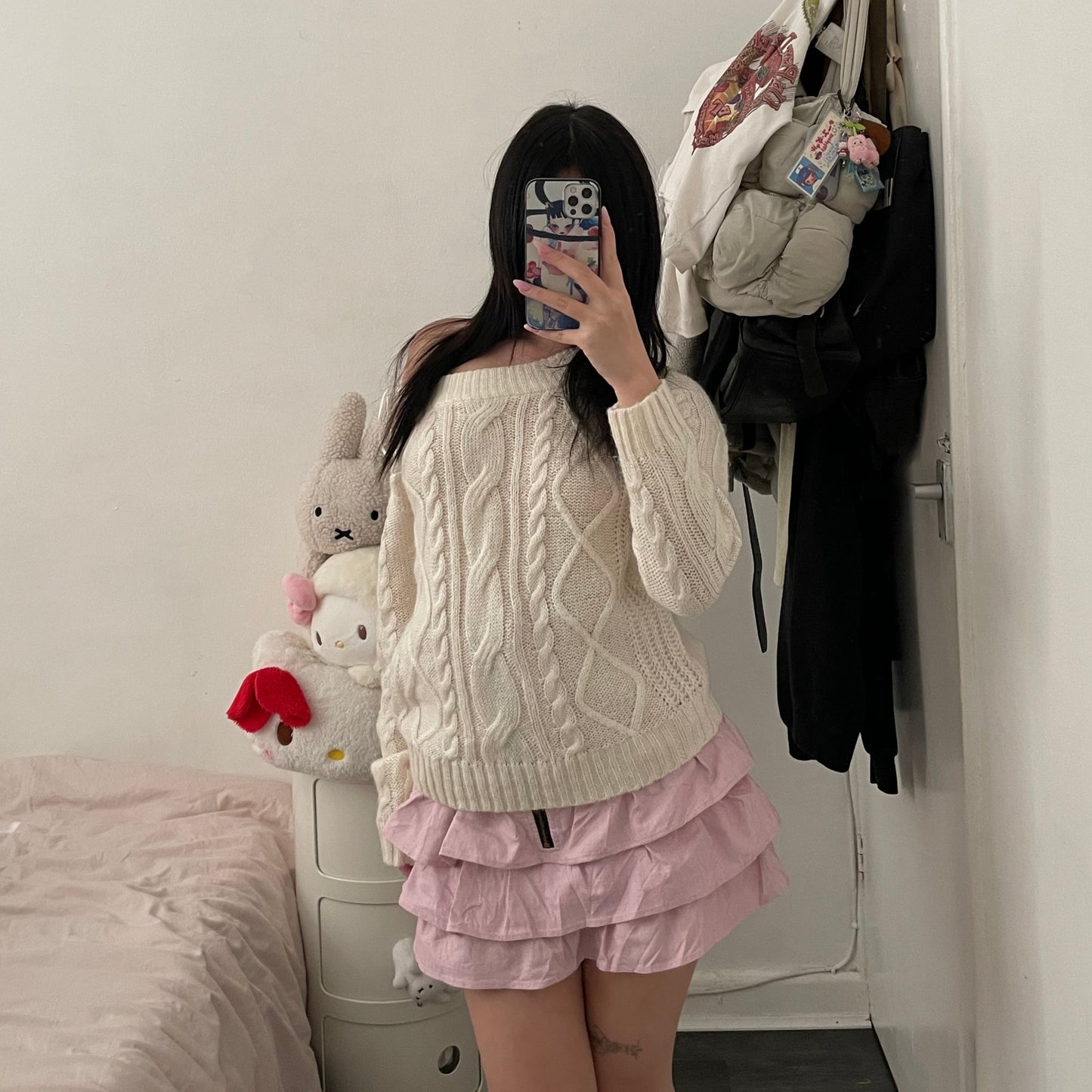 coquette y2k preppy lilac pink high waisted zip ruffle tiered mini skirt