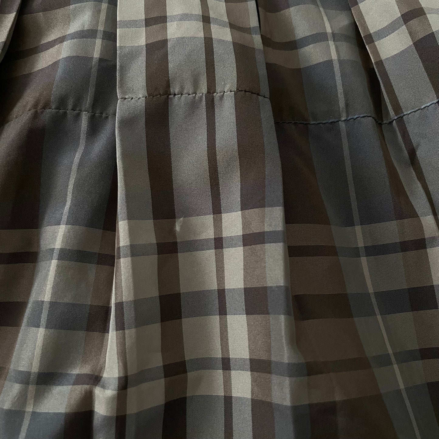 marithe francois girbaud brown drop waist check midi skirt