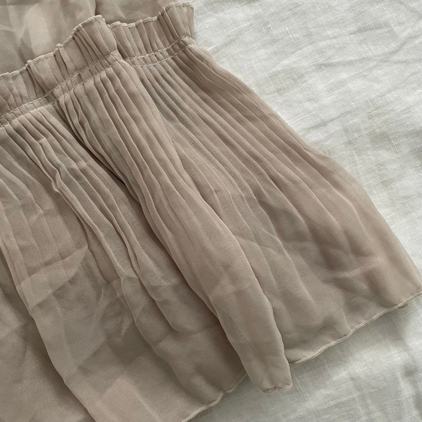 romantic greige axes femmes lacey pleated midi dress