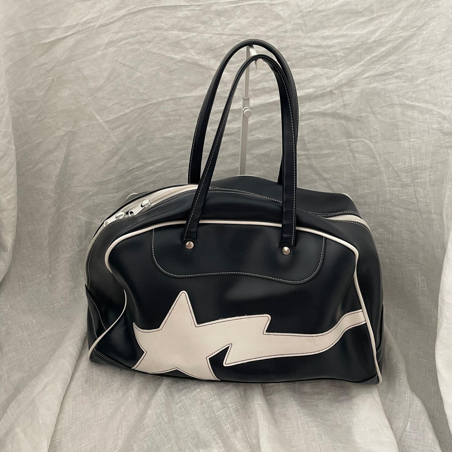 rare vintage 2000s a bathing ape (bape) navy vinyl bowling bag