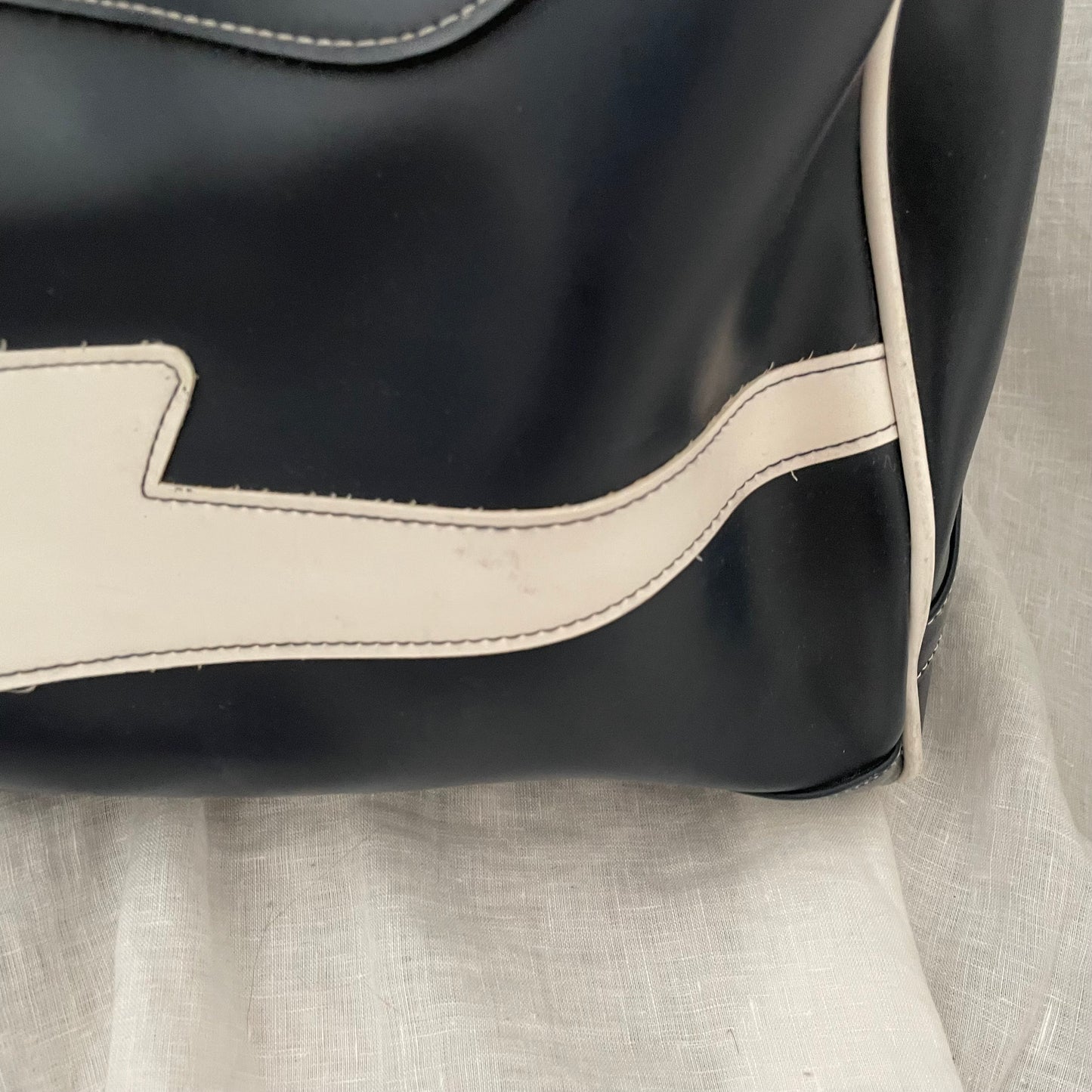 rare vintage 2000s a bathing ape (bape) navy vinyl bowling bag