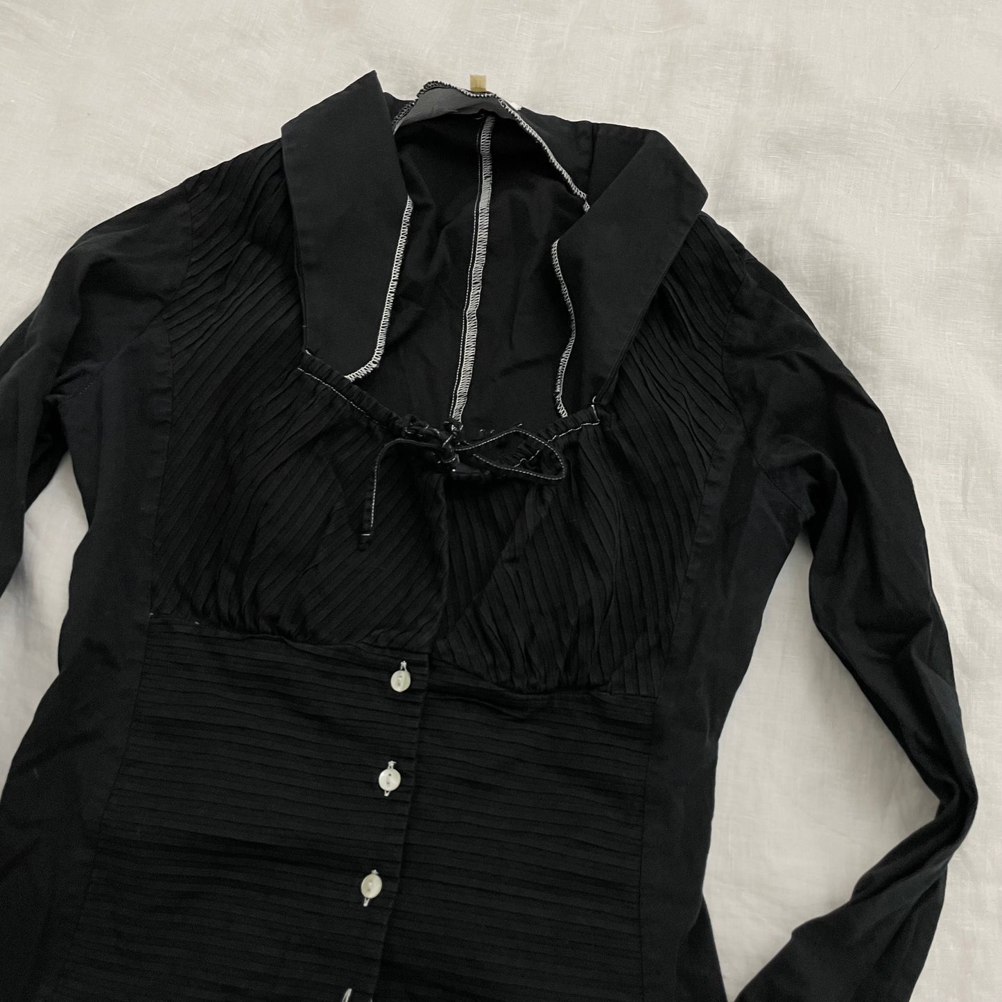 naracamicie long sleeve high collar wide neck bustier long sleeve blouse