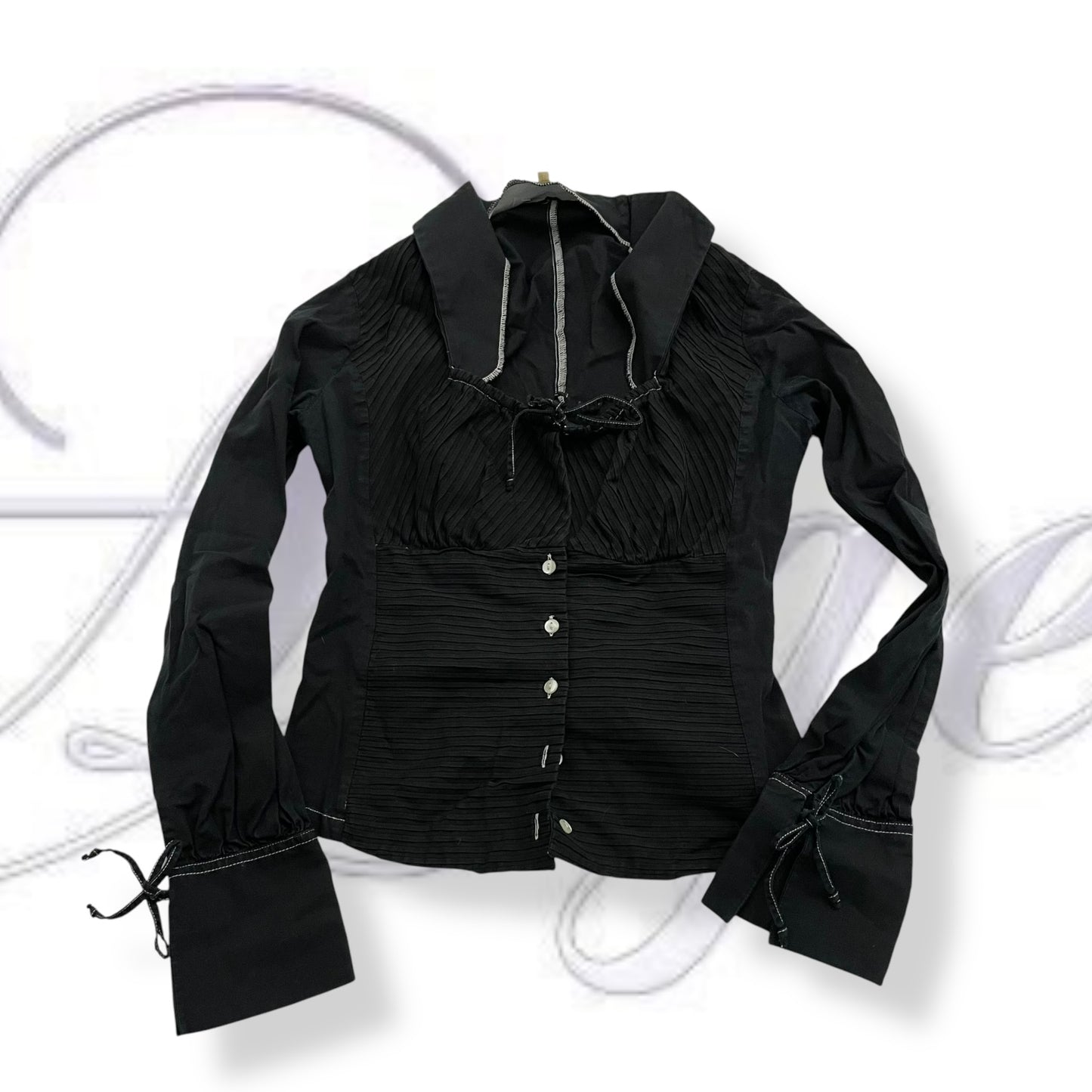 naracamicie long sleeve high collar wide neck bustier long sleeve blouse