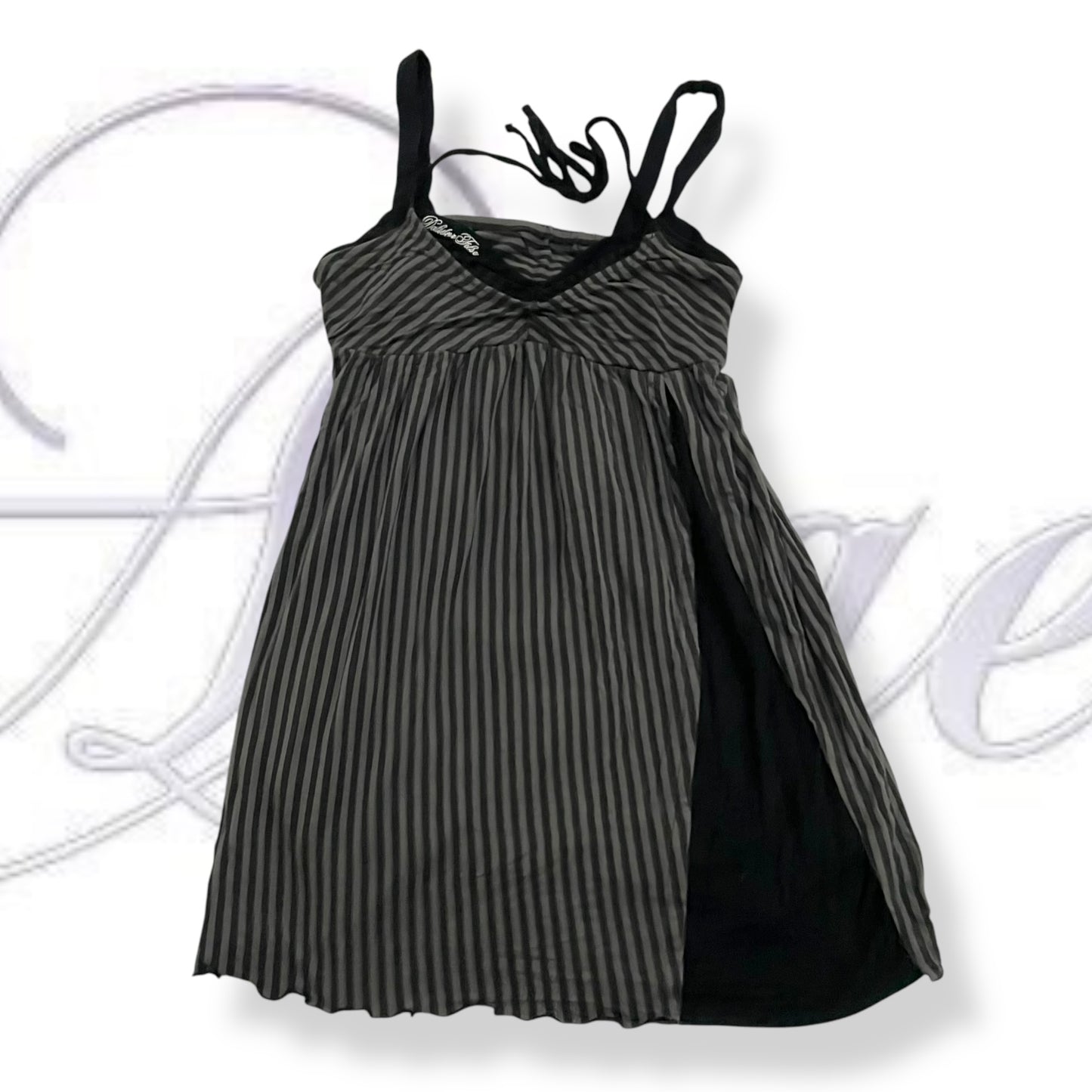 gilf grey black striped bustier layered halterneck mini dress