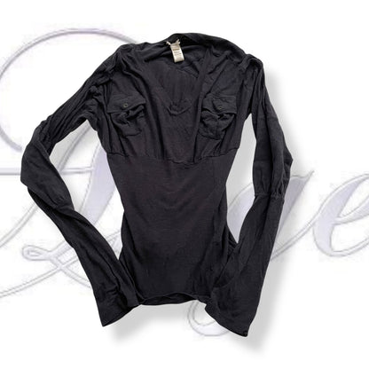 diesel navy long sleeve slouchy long sleeve top