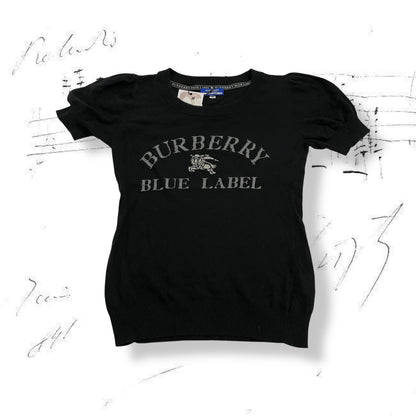 black burberry blue label short sleeve knit top