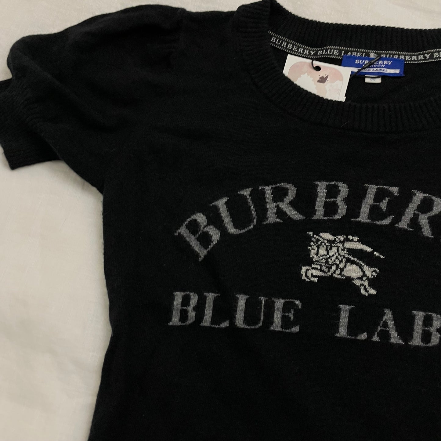 black burberry blue label short sleeve knit top