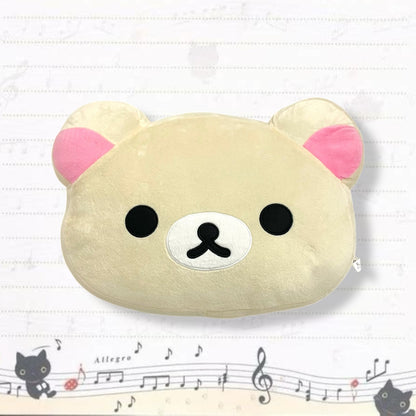 lawson exclusive rilakkuma korilakkuma & chairoikoguma two sided reversible friendship cushion plushie