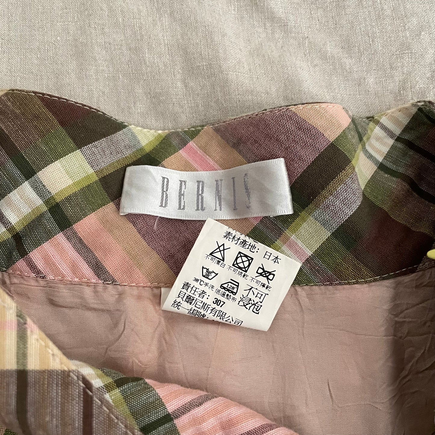coquette preppy bernis pink green check pleated mini skrt