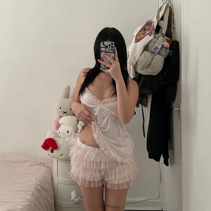 coquette dollette soft pink fairy tulle lace tiered gelato pique frilly bloomer shorts