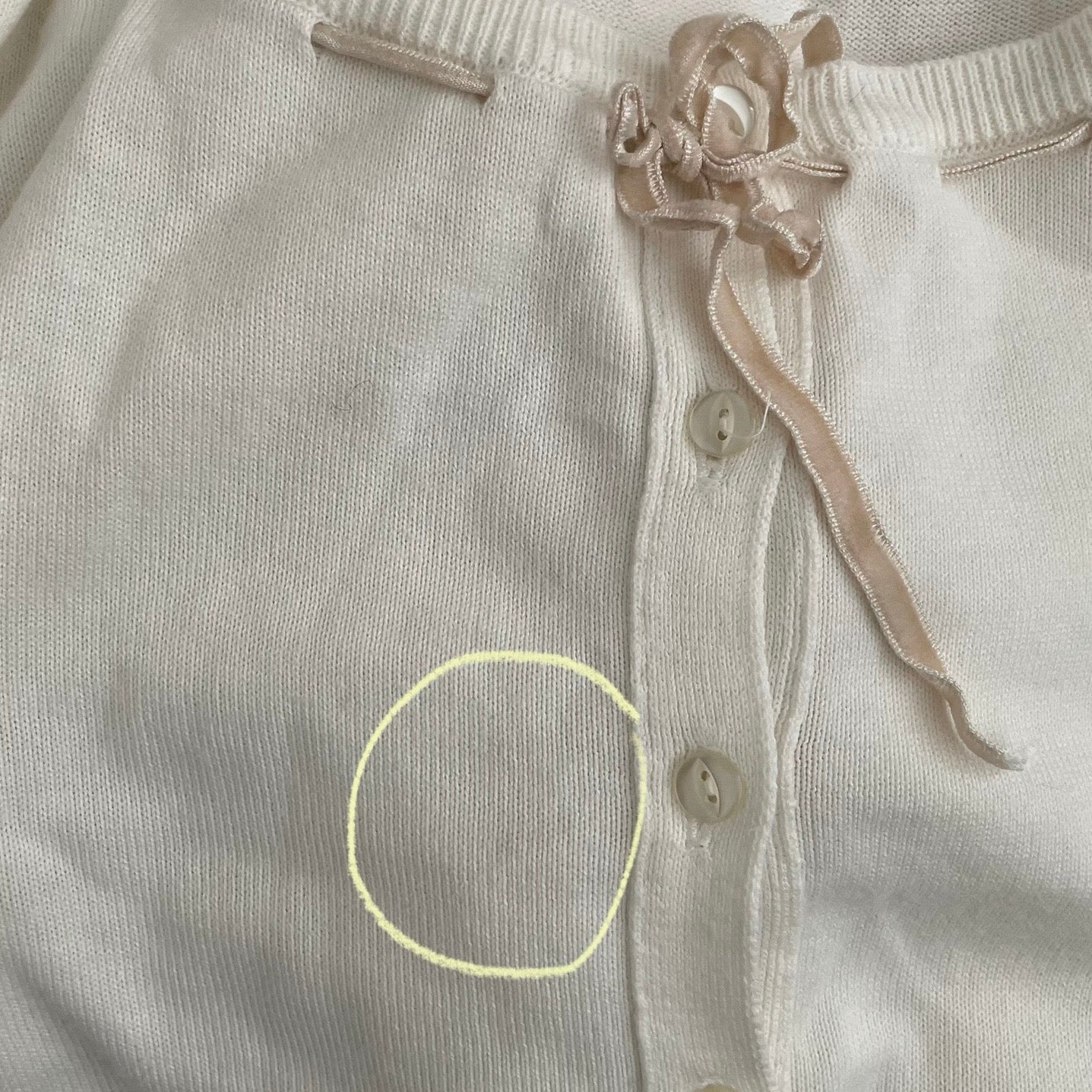 jill stuart white half sleeve round neck cardigan
