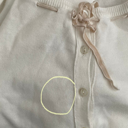jill stuart white half sleeve round neck cardigan