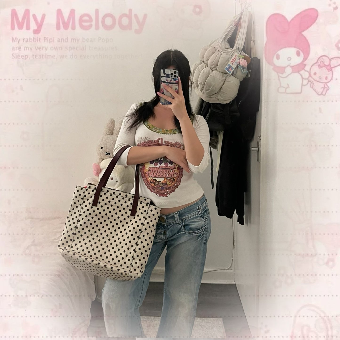 vintage 90s carol j italian cream off white ponyhair shoulder bag