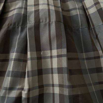 marithe francois girbaud brown drop waist check midi skirt