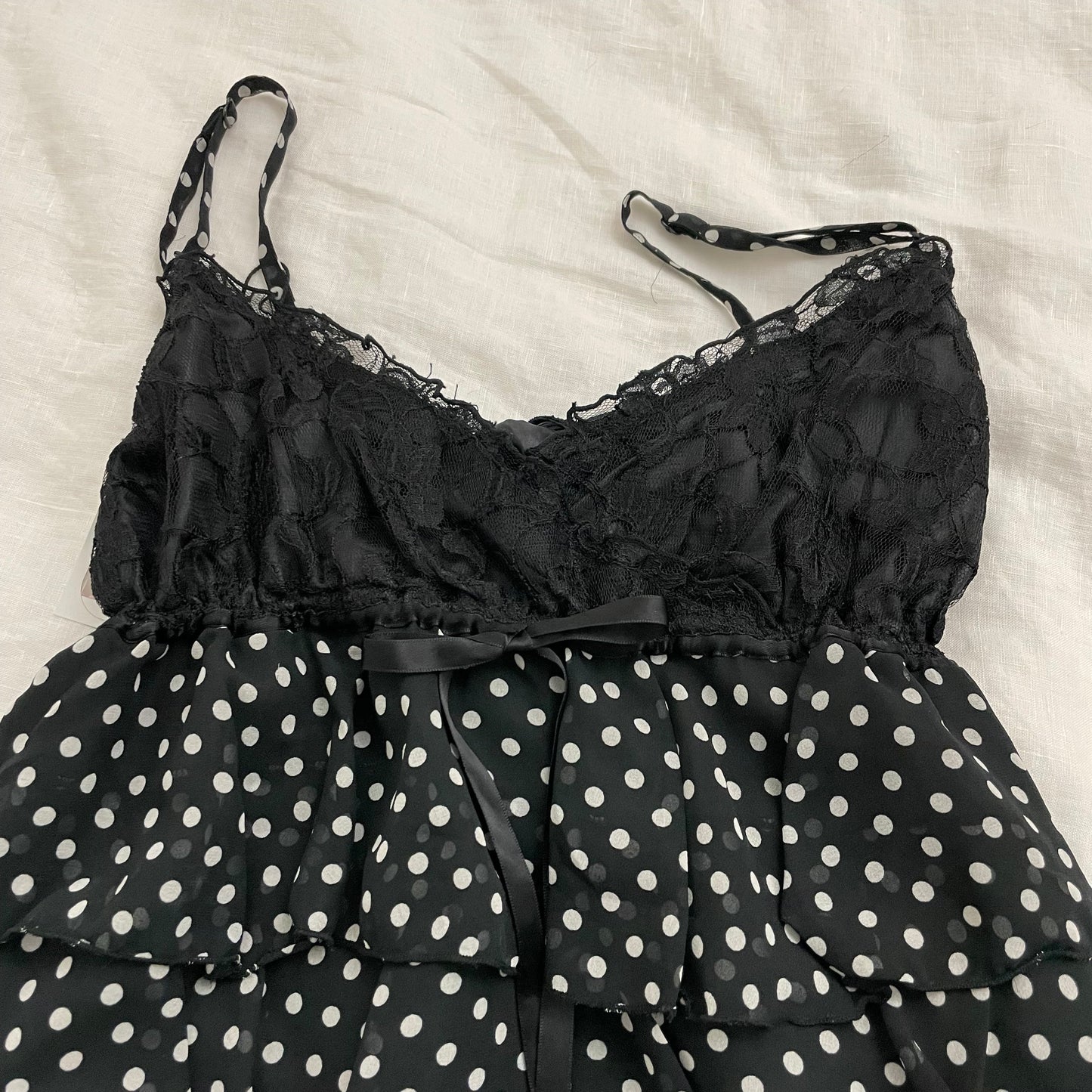 vintage lacey polka dot babydoll camisole