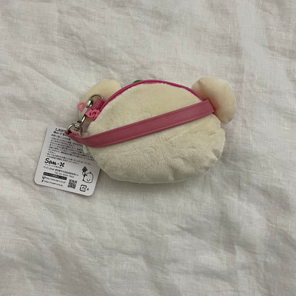 2008 lawson limited rilakkuma korilakkuma mini plushie pouch bag with ladybug hat