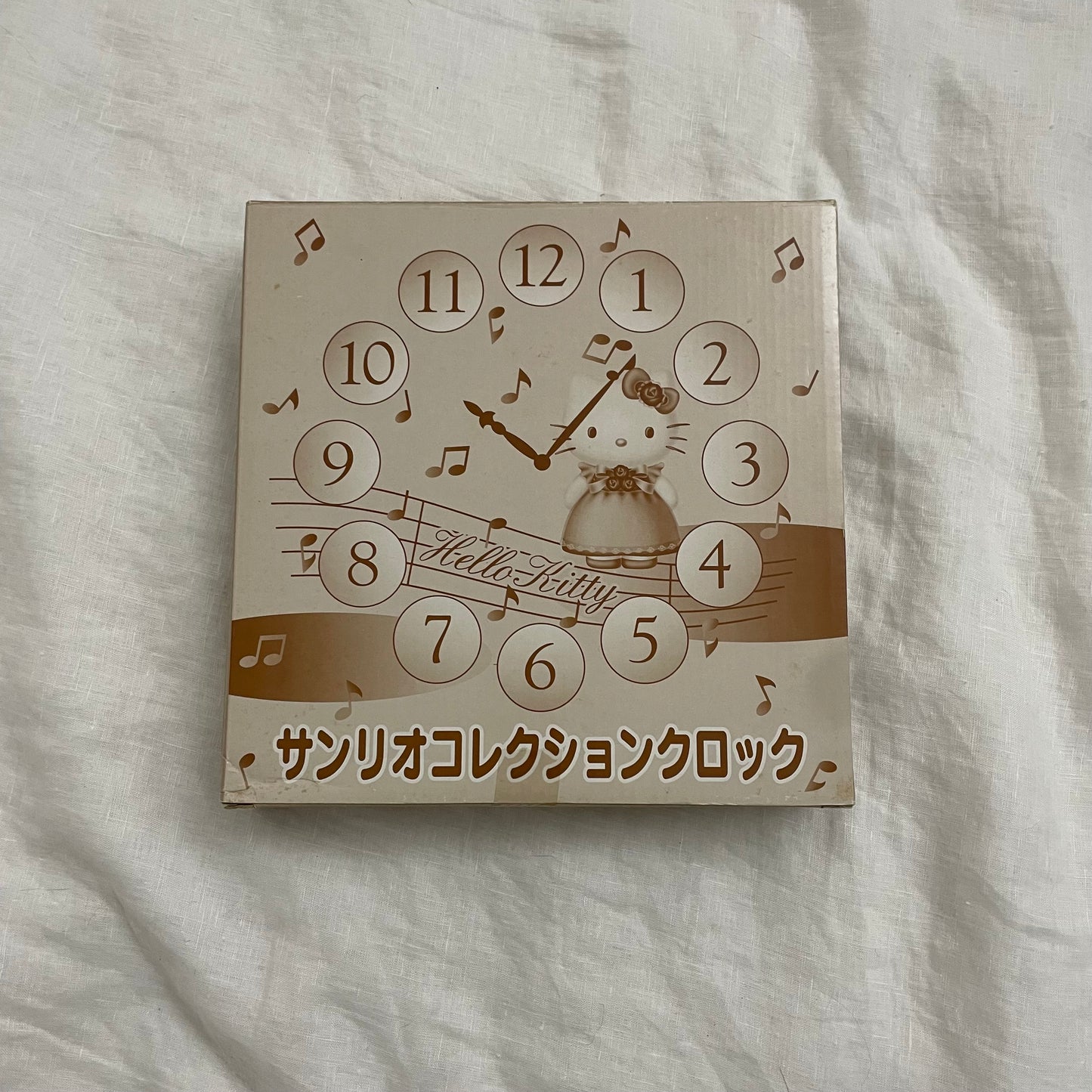 rare vintage 2002 retro hello kitty sepia musical notes brown clock