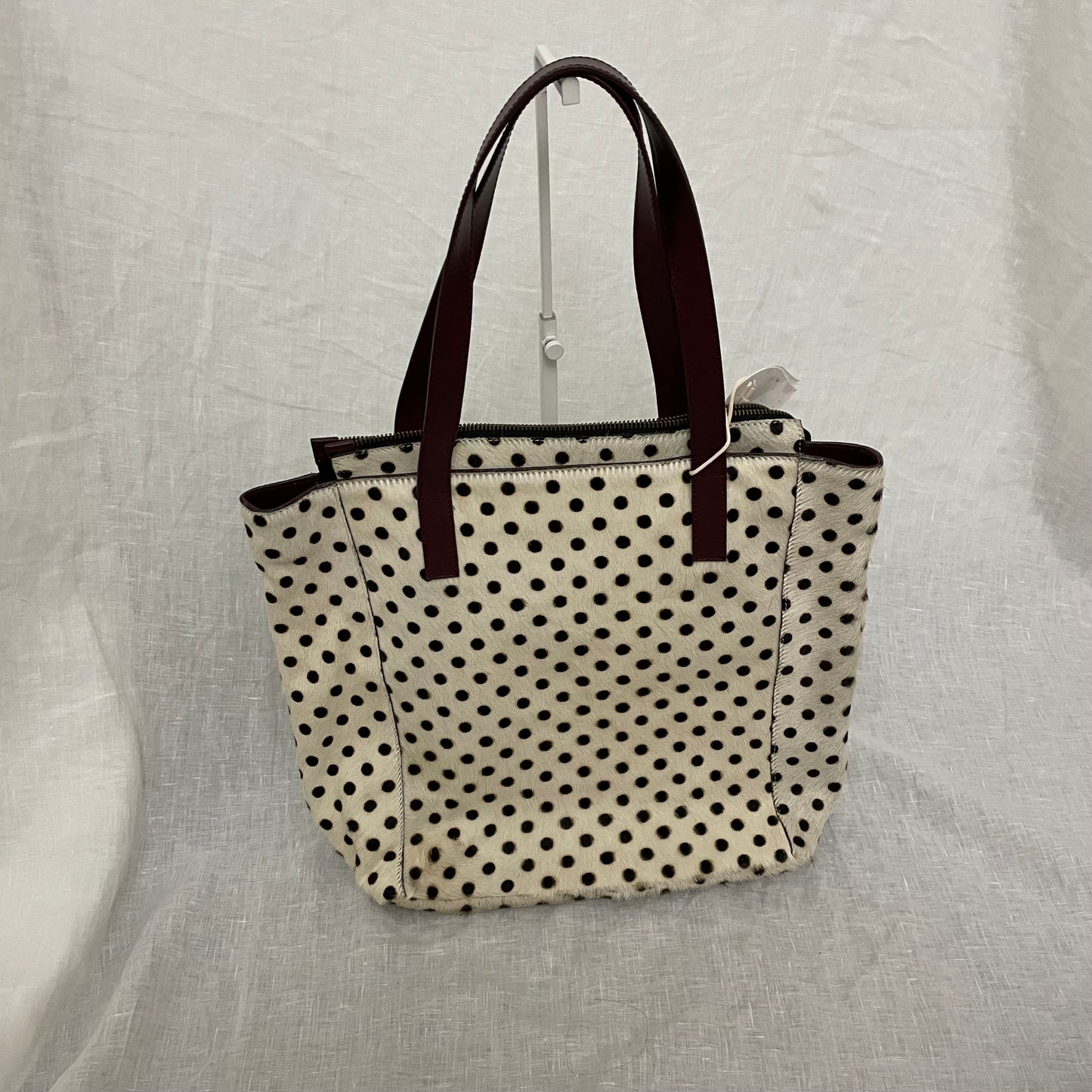 vintage 90s carol j italian cream off white ponyhair shoulder bag