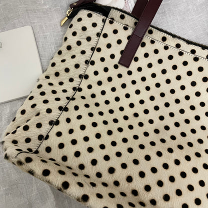 vintage 90s carol j italian cream off white ponyhair shoulder bag