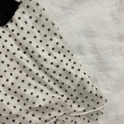 d&s white black polka dot lacey bustier babydoll camisole