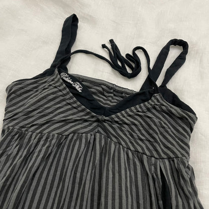 gilf grey black striped bustier layered halterneck mini dress