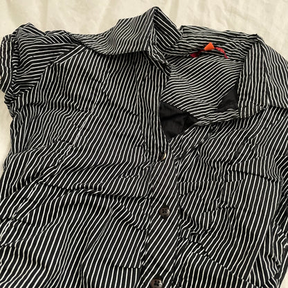 notthesame black striped asymmetric mini dress