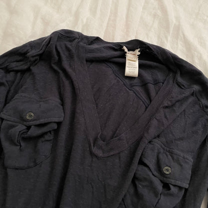 diesel navy long sleeve slouchy long sleeve top