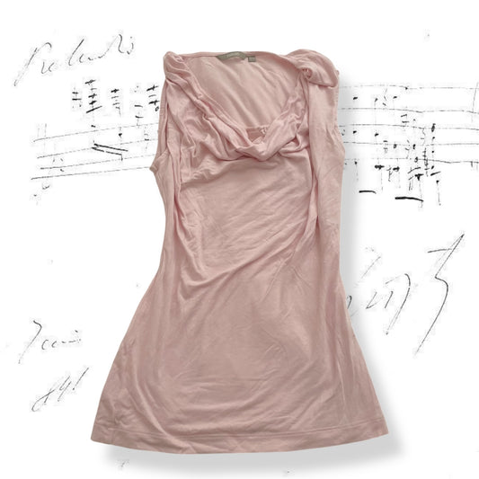 3suisses soft pink draped lightweight cowl neck top