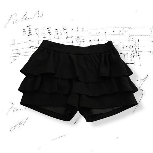 coquette preppy cynthia rowley black ruffle frill tiered skort