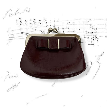 coquette vintage coach burgundy leather mini clasp coin pouch