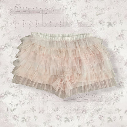 coquette dollette soft pink fairy tulle lace tiered gelato pique frilly bloomer shorts