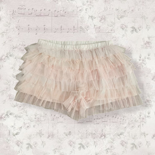 coquette dollette soft pink fairy tulle lace tiered gelato pique frilly bloomer shorts
