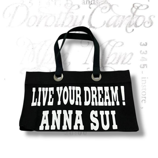 anna sui 00s black rectangle tote bag