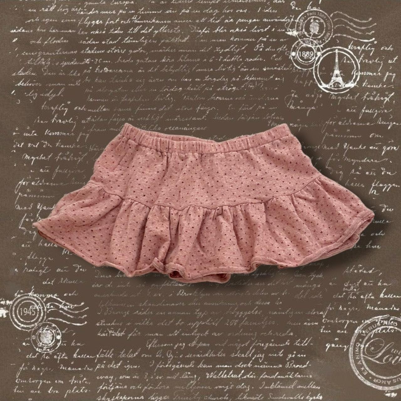 coquette preppy fruit cake dusty pink drop waist flared mini skirt