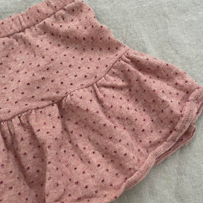 coquette preppy fruit cake dusty pink drop waist flared mini skirt