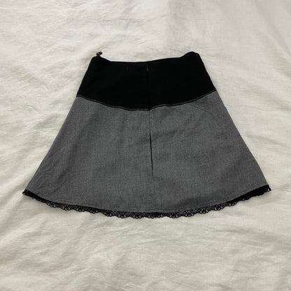 morgan de toi romantic grey midi length flared skirt